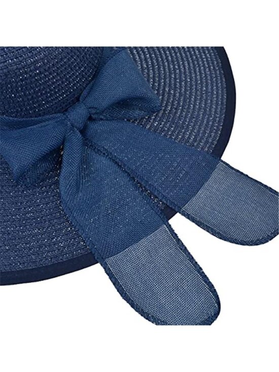 Women\'s Big Straw Wide Brim Summer Hat Floppy Foldable Roll up Cap main image 6